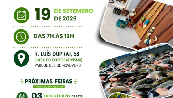 Feira das Cooperativas Amazonenses acontece neste sábado (19), em Manaus